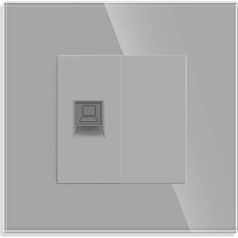 Conector Red RJ45, CAT 6, KOOB frontal gris cristal (1/4)