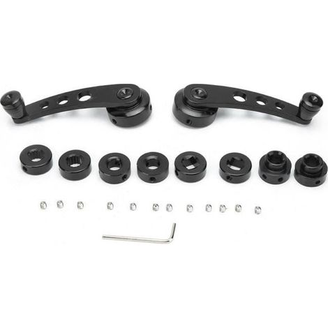 AIZ Kit de poignée de manivelle de lève-vitre en alliage d\'aluminium CNC noir 3 pouces pour Chevy (1/4)