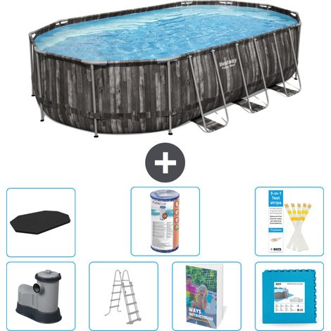 Bestway Bestway Power Steel Ovale - 610x366x122 cm - 8-pièces S602 (1/3)