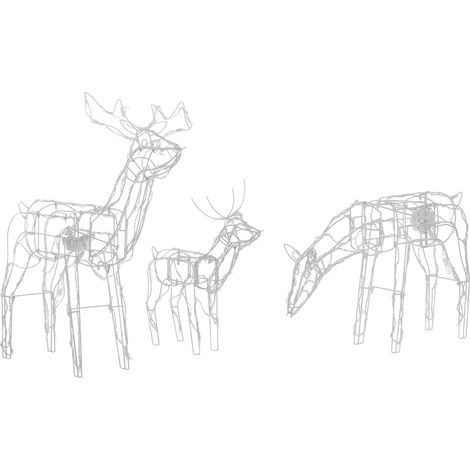 Outdoor Decoration LED MIKKELI Animated Reindeer 76/47/52 cm White