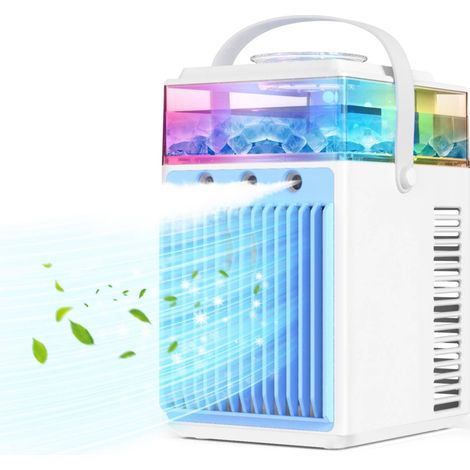 Climatiseur mobile 5 en 1 avec contrôle par application, ventilateur personnel avec réservoir d'eau de 800 ml, 3 vitesses, 3 modes de brume, climatiseur portable pour chambre, bureau (1/5)