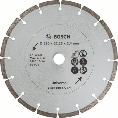 Disque de coupe diamanté pour matériaux de construction, diamètre : 230 mm (1/4)