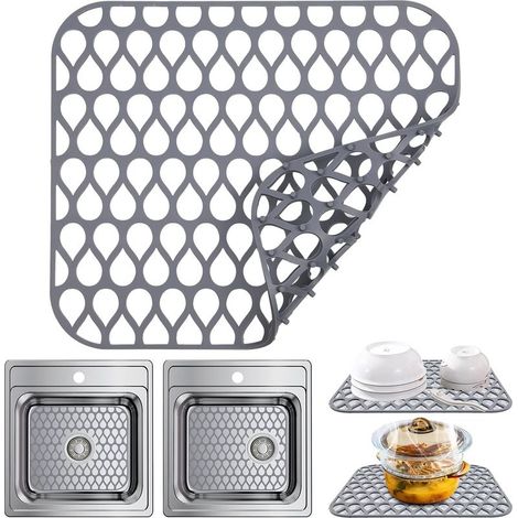 Tapis d'évier de cuisine en silicone, protection d'évier pliable et résistante à la chaleur, accessoires pour tapis d'évier de cuisine (1/5)