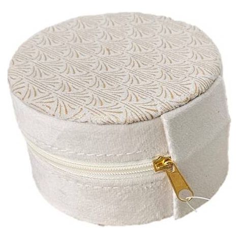 Runde Schmuckschatulle aus ungebleichtem Samt D10cm - Feeric lights & christmas