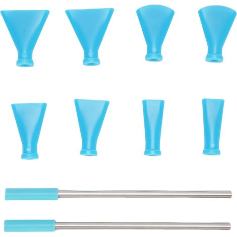 2Pcs Pailles Inox 8Pcs Embouts Souffle – Set Multifonction Accessoires Peinture Acrylique Coulée, Bleu (1/5)