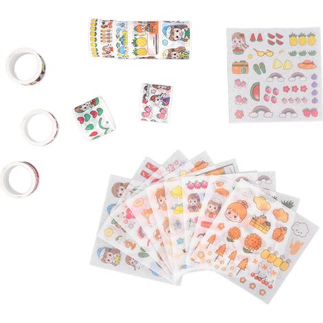 Ruban adhésif décoratif Washi à faire soi-même, réutilisable, sans résidus ni découpe, kit 83197, quatre saisons : printemps, été, automne, hiver (1/5)