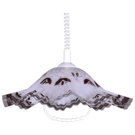 Suspension chapeau blanc/marron Ø44 E27 Kaja K-3265