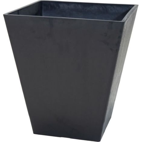 Blumentopf - MEGA KOLLEKTIONEN - Ecostone Quadrat - 41 x 45 cm - Schwarz