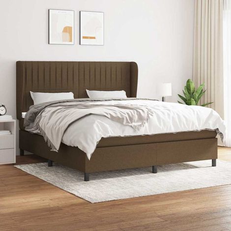 vidaXL Sommier à lattes de lit avec matelas Marron foncé 180x200 cm (1/5)
