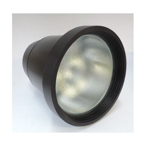 Plafonnier encastré iodure Ø 350mm bord noir avec verre lampe 150W 14800lm G12 230V 40° IP65 BEGA 6113 (1/2)