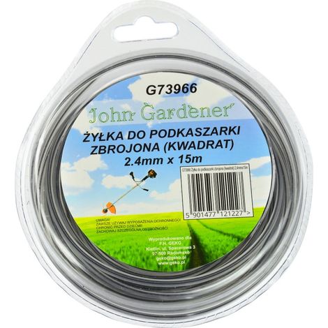 Hilo desbrozadora reforzado (cuadrado) 2,4 mm x 15 m (10/80)