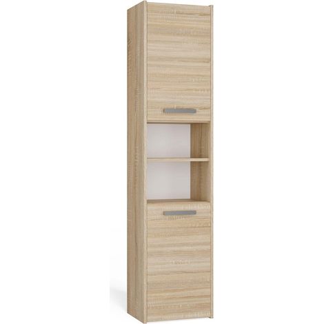 Armario de baño moderno de 40 cm en roble Sonoma - Estantería de baño, organizador, estante colgante/de pie. (1/5)