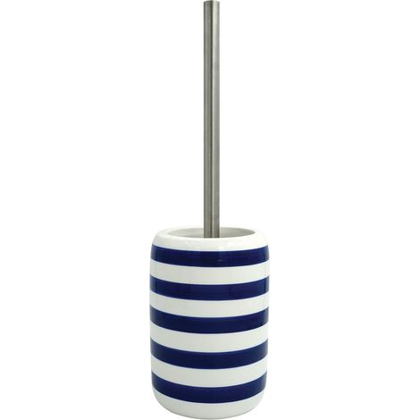 Escobillero con soporte cerámico SEAUVILLE Azul MSV & Blanco MSV