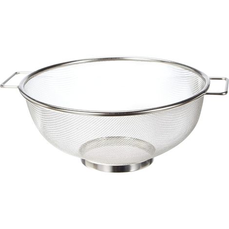 Passoire à pâtes en acier inoxydable - 1 unité - Bord renforcé - Égouttage efficace - Cuisine quotidienne - 25 cm Argent (1/5)