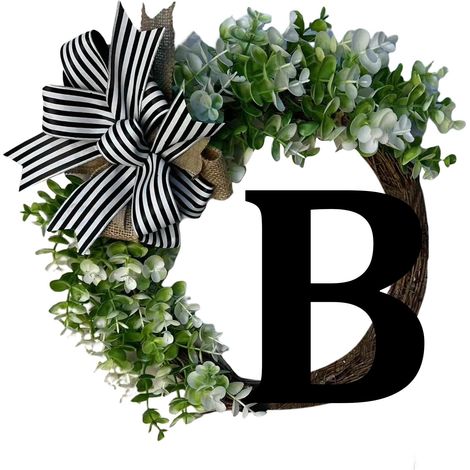 Guirlande Porte D'Entrée - Panneau Bienvenue En Bois Avec Nom De Famille - Décor Extérieur Toute L'Année - 36 cm x 33 cm x 8 cm - 1 Pièce (1/3)