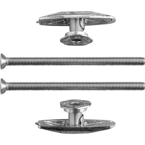 Lot de 2 chevilles à bascule et 2 vis inox compatibles avec tous les abattants OLFA