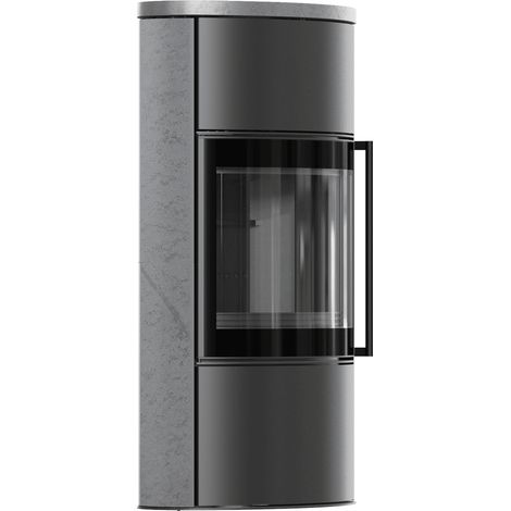 BJORN freistehender Stahlofen 150 7 kW Hochdekorative Speicherkeramik GREY SATIN Keramikabdeckung schwarzes Thermotec (1/5)