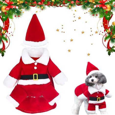 Déguisement de Père Noël pour chiens et chats, vêtements de Noël pour animaux de compagnie, Père Noël mignon