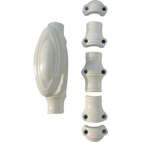 Kintech – Crémone fonctionnelle à bouton – Finition blanc RAL9016 – Mécanisme de verrouillage pour fenêtres à ouvrant français – Inclus : 1 bouton, 3 guides, 2 gâches