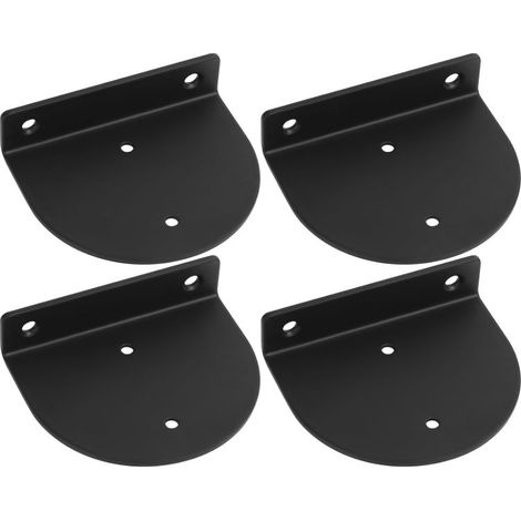4 Pcs Supports d'étagère Muraux Flottants, Equerre Etagere Murale Métal, Support Etagere Murale Fixation Invisible, équerre d’étagères Semi-circulaire Charge Lourde pour étagère, Noirs (1/5)