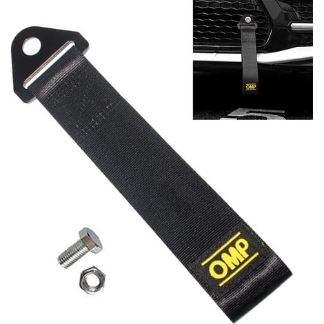 Racing Voiture Remorque Corde,Cordes de Remorquage en Nylon,Sangle de Remorquage Racing,Sangle de Remorque,Corde de Remorquage Haute Résistance,Auto Cordes de Remorquage 1 Pièces Noir (1/5)