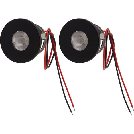 Jeux de 2 mini-spot LED encastrés 15° 1W 80LM petit spot LED aluminium pour vitrine bijoux 12V DC lumens élevés haute performance visuelle