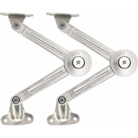 Lot de 2 compas à système d’amortissement pour abattants de portes relevables de placard de cuisine-- (1/5)