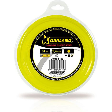 S.OF. HILO DISPENSADOR PARA DESBROZADORA 8m Ø2,4mm REDONDO 71023R8125 GARLAND