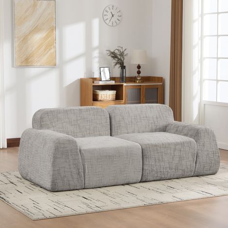 Canapé modulaire compressé en tissu chenille, rembourré de mousse haute élasticité 30D. Facile à déplacer avec base antidérapante, idéal pour salon et autres pièces. Gris (1/5)
