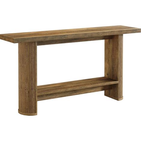 Schmaler Konsolentisch aus Holzwerkstoff, braun, 140 x 30 x 80 cm MODENUIT (1/5)