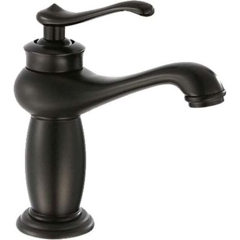 Cuivre Noir Ancien Robinet de Cuisine de Salle de Bain monotrou monocommande mitigeur Eau Froide-Chaude Lampe Cuisine Canal Robinet Simple Connexion