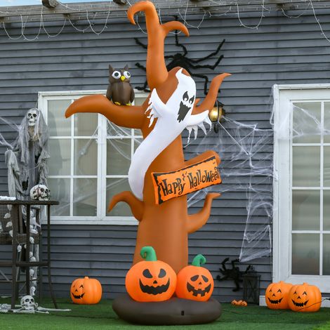 Decorazione di Halloween autogonfiabile con luci a LED, completa di soffiatore e accessori per il montaggio, 156 cm x 107 cm x 274 cm (1/5)