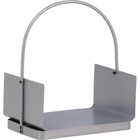 Range-Bûches en Métal "Godoma" 49cm Argent (1/5)