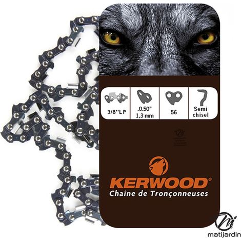 Chaîne tronçonneuse KERWOOD 68 maillons 0.325" 1,3 mm semi carrée (1/5)