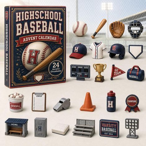 Calendario dell'Avvento sportivo 2026, scatola a sorpresa da collezione di baseball 2D