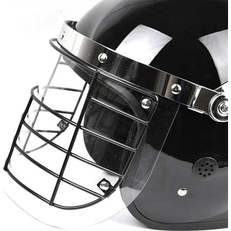 Casque anti-émeute avec écran facial transparent, filet métallique, casques de sécurité résistants aux chocs et à la pénétration pour la patrouille de sécurité publique scolaire (1/5)
