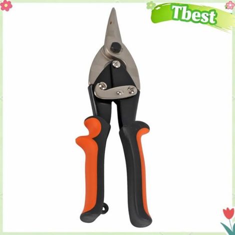 Tbest Ciseaux de en métal Ciseaux d'aviation en tôle multi-usages, cisailles en étain, outils de moto coffret Tête droite (1/4)