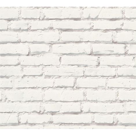 Stone tile wallpaper wall Profhome 319431 non-woven wallpaper smooth with nature-inspired pattern matt white grey 5.33 m2 (57 ft2) (1/5)