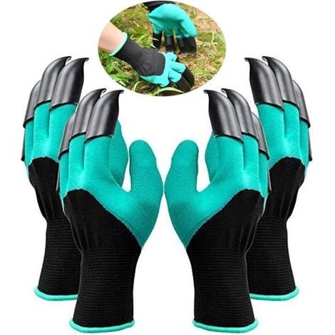 Gants de jardinage avec griffes – Lot de 2 paires imperméables, résistants aux épines et perforations, protection des mains (1/4)