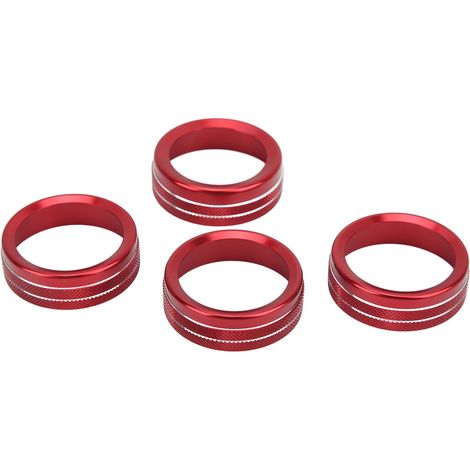 4pcs Bague Interrupteur Aluminium Alliage Antirouille Élégant Couvercle Bouton Console Centrale Remplacement pour Tacoma 2016-2022 Rouge (1/5)