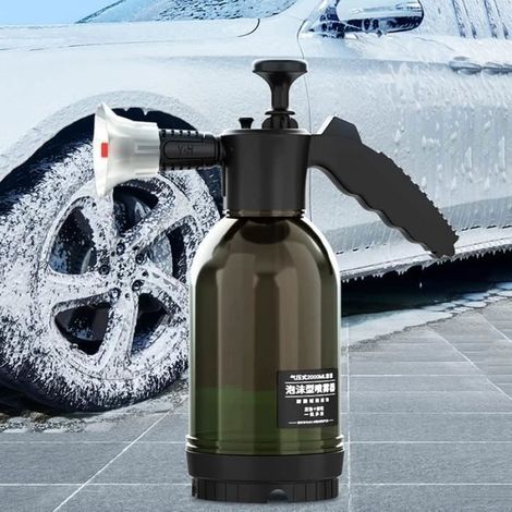 Brun Pulverisateur Mousse Voiture, 2L Pulvérisateur à Pression a Main, Canon a Mousse Voiture avec buse coudable à 60°, Pistolet à (1/4)