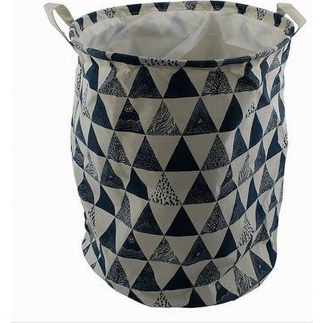 Cesto Porta Biancheria Vestiti Sporchi Pieghevole Motivo Triangoli 35x45cm 10476 (1/5)