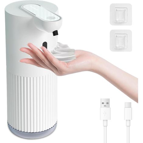 Distributeur Savon Automatique, Distributeur Savon Mousse, Blanc (1/5)