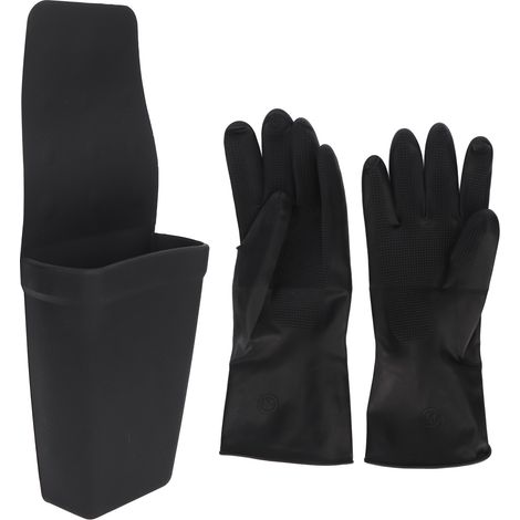 Pochette en silicone résistante à la chaleur pour fer à friser, support de rangement suspendu, avec gants et ventouse. (1/5)