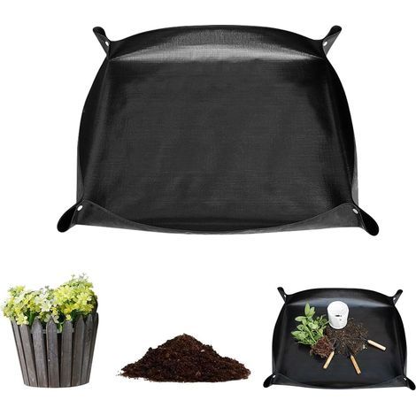 Tapis de Rempotage de Plantes,100x100 cm Tapis de Jardinage Imperméable,Tapis de Transplantation Pliable, Tapis de Plantation de Jardinage,Tapis de Plante Noir pour Repiquage,Rempotage,Succulentes (1/5)