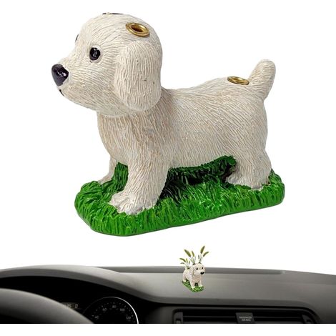 Décoration de tableau de bord de voiture Figurine de chien réaliste en résine - Figurine de voiture mignonne - Pour la maison, le bureau, le bureau, comme cadeau de fête pour homme et femme (1/5)