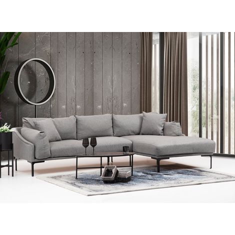 Ecksofa rechts Leo Grey