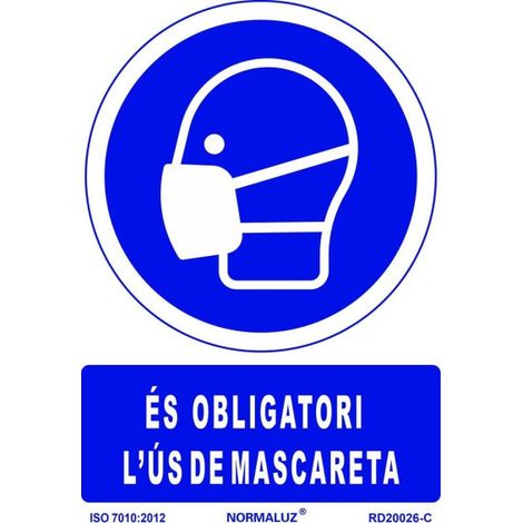 Señal de obligación en Catalán "És Obligatori L´Ús De Mascareta" SEKURECO