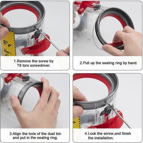 Pour aspirateur Dyson V11 V15 SV14 SV15 SV22, joint d'étanchéité fixe du couvercle du bac à poussière, pièces de rechange () (1/5)