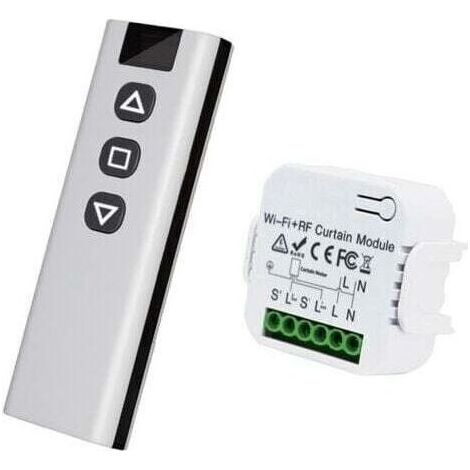 Module sans fil pour volets roulants, interrupteur sans fil pour volets roulants et stores, composé d'une télécommande RF et d'un module récepteur, portée maximale de 100 m (1/5)